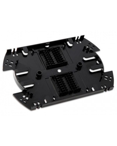 Сплайс-кассета оптическая для боксов FO-19R (аналог КУ-01) с двумя ложементами (без крышки) Hyperline FO-SPL01-HLD-BK в Санкт-Петербурге Кроссы оптические Pintop.ru