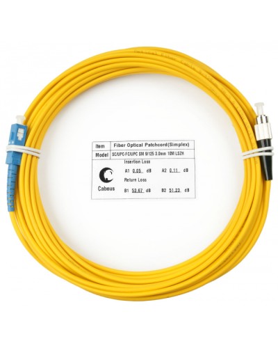 Шнур оптический simplex SC-FC 9/125 SM 20 м LSZH в Санкт-Петербурге Патч-корды оптические Pintop.ru