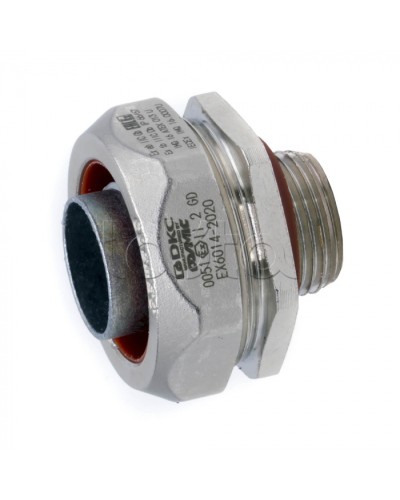 Взрывозащищенная Ex e муфта металлорукав-коробка. DN20 мм. M20х1,5.Никелированная латунь. IP66/6 (EX6014-2020) в Санкт-Петербурге Повороты, муфты, тройники Pintop.ru