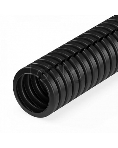 Труба гофрированная ПП безгалогенная (HF) разрезная черная dвн 9,8 мм, dнар 13,2 мм (50м/уп) Промрукав (PR02.0302) в Санкт-Петербурге Труба гофрированная Pintop.ru