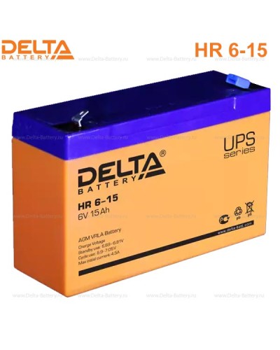Аккумулятор свинцово-кислотный Delta HR 6-15 в Санкт-Петербурге Электротехническое оборудование Pintop.ru