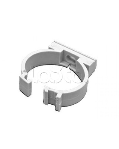 Держатель с защелкой для гофрированной или жесткой гладкой трубы D20 мм, цвет чёрный Экопласт 41620BL в Санкт-Петербурге Держатели, клипсы, скобы Pintop.ru