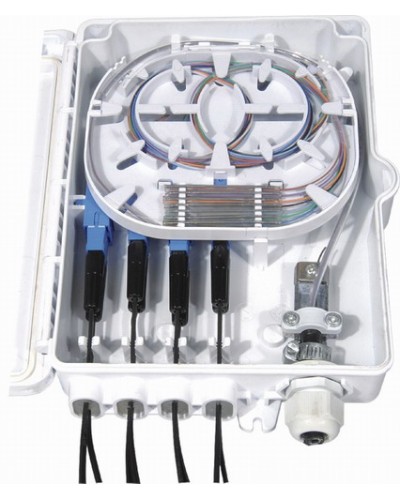 Бокс оптический настенный, 8 портов (SC, duplex LC), без пигтейлов и проходных адаптеров Hyperline FO-WBI-8A-GY в Санкт-Петербурге Кросс оптический Pintop.ru