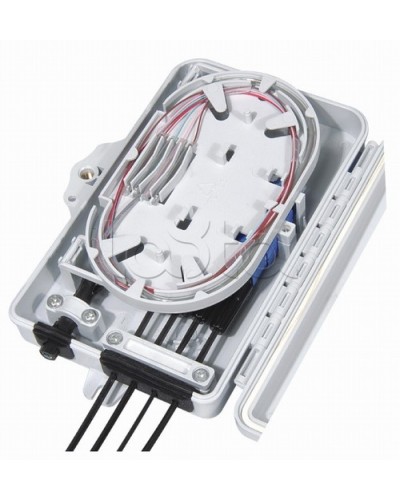 Бокс оптический настенный, 4 порта (SC, duplex LC), без пигтейлов и проходных адаптеров Hyperline FO-WBI-4A-GY в Санкт-Петербурге Кросс оптический Pintop.ru