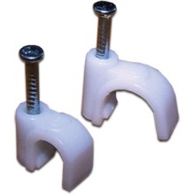 Клипса кабельная круглая, диаметр 5 мм, белая (100шт.уп) TWT TWT-CLR-05