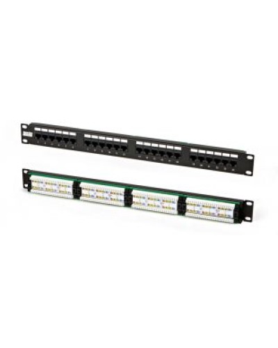 Патч-панель высокой плотности 19, 0.5U, 24 порта RJ-45, категория 5e, Dual IDC Hyperline PPHD-19-24-8P8C-C5e-110D в Санкт-Петербурге Патч панель Pintop.ru