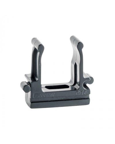 CF16G Держатель (клипса), без галогена, для труб D16мм, цвет чёрный (50шт)Экопласт (41716-50HF-BL) в Санкт-Петербурге Держатели, клипсы, скобы Pintop.ru