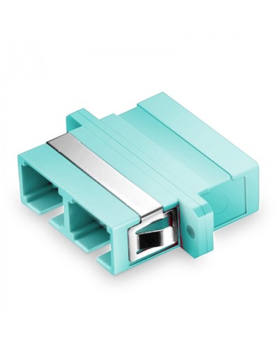 Оптический адаптер, OM3, дуплекс SC, с фланцами, бирюзовый Eurolan (36A-30-2S-02AQ) в Санкт-Петербурге Проходные адаптеры и розетки оптические Pintop.ru