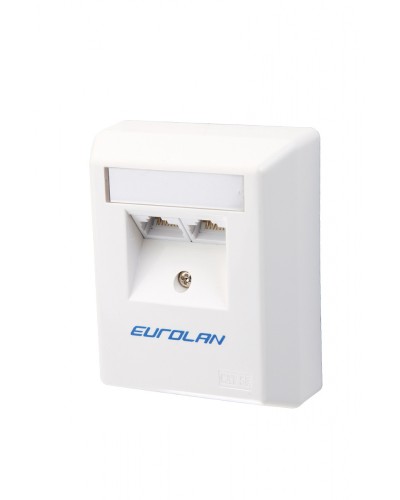 Настенная коробка 2-портовая UTP категории 5e угловая, белый Eurolan (12D-U5-02WT) в Санкт-Петербурге Розетки компьютерные и телефонные Pintop.ru