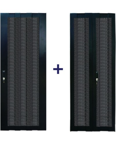 Комплект дверей 47U, 600 мм, черный, передняя - перфорированная, задняя - распашная перфорированная TWT TWT-CBB-DR47-6x-S-P1 в Санкт-Петербурге Аксессуары для стоек и шкафов Pintop.ru