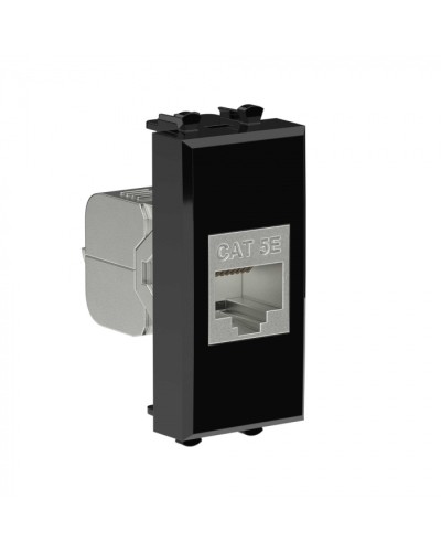 Avanti Компьютерная розетка RJ-45 без шторки модульная, кат.5е экран., Черный квадрат 1модуль DKC (4402761) в Санкт-Петербурге Коннекторы Pintop.ru