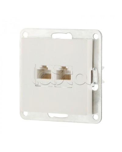 Розетка компьютерная двойная 2хRJ-45 кат.5е с накладкой (белый) LK80 Экопласт (846204-1) в Санкт-Петербурге Розетки компьютерные и телефонные Pintop.ru