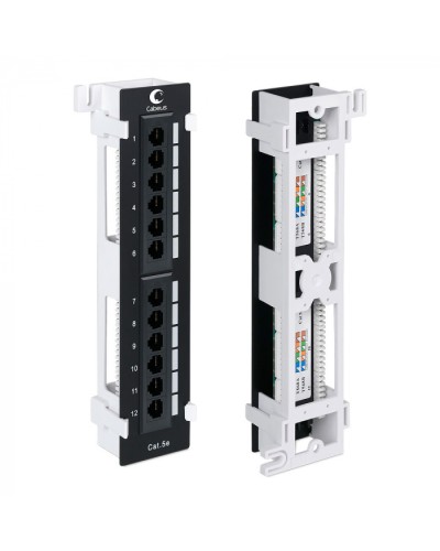 Патч-панель настенная, 12 портов RJ-45, категория 5е, с подставкой Cabeus PL-12-Cat.5e-WL-Dual IDC в Санкт-Петербурге Патч панель Pintop.ru