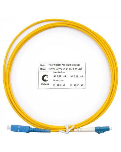 Шнур оптический simplex LC-SC 9/125 SM 2 м LSZH Cabeus FOP(s)-9-LC-SC-2M в Санкт-Петербурге Патч-корды оптические Pintop.ru