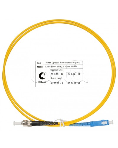 Патч-корд волоконно-оптический SM 9/125 simplex SC-ST LSZH (1,5 м) Cabeus FOP(s)-9-SC-ST-1,5m в Санкт-Петербурге Патч-корды оптические Pintop.ru