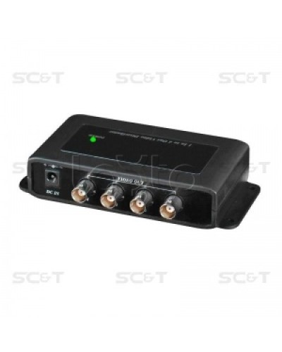 Усилитель-разветвитель видеосигнала HDCVI / TVI / AHD (1вх./4вых.) SC&T CD104HD в Санкт-Петербурге Видеоусилители, Модуляторы, Делители Pintop.ru