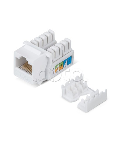 Вставка Keystone Jack RJ-45, категория 6, заделка тип 110, белая Cabeus KJ-RJ45-Cat.6-90 в Санкт-Петербурге Модули Keystone Pintop.ru