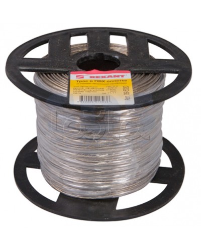 Трос стальной в ПВХ изоляции d2 мм (200) REXANT 09-5320 в Санкт-Петербурге Крепежные изделия Pintop.ru