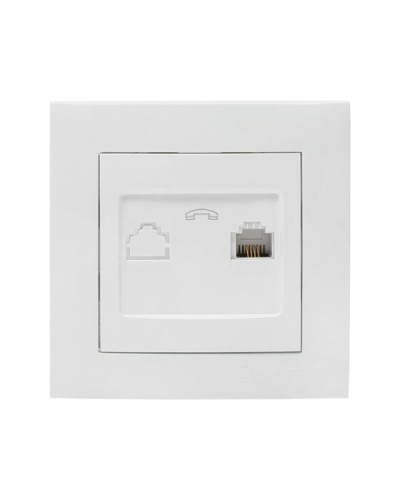 Валенсия розетка телефонная RG-11 1-местная белая EKF PROxima (EWT01-034-10) в Санкт-Петербурге Розетки компьютерные и телефонные Pintop.ru