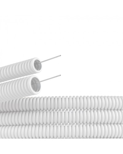 Труба ПЛЛ гибкая гофр. не содержит галогенов д.16мм, ПВ-0, с протяжкой,100м, цвет белый DKC (81816) в Санкт-Петербурге Труба гофрированная Pintop.ru