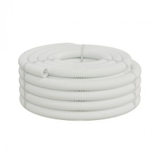 Труба ПП HF-FR гофрир. тяжелая, с зондом, без галогена, ПЛЛ 40мм Экопласт (61140HFR-W) - Труба ПП HF-FR гофрир. тяжелая, с зондом, без галогена, ПЛЛ диам.40мм ПВ-0 (20м) цвет белый 1 палл.=840м Экопласт