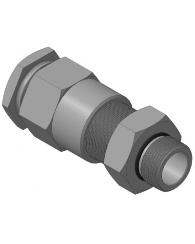 Кабельный ввод для бронированного кабеля с двойным уплотнением резьбой G3/4, внешним диаметром кабеля D=18-22 мм и проходным диаметром кабеля d=8-12 мм Спектрон КВБ-22/12-2У-М-G3/4 в Санкт-Петербурге Аксессуары для кабель-канала Pintop.ru