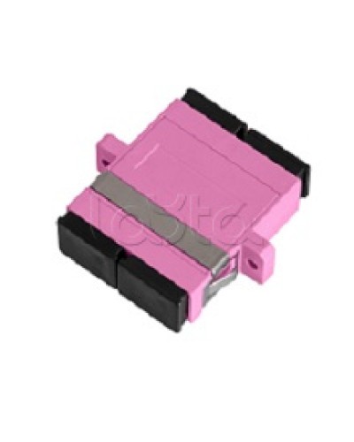 Адаптер NIKOMAX волоконно-оптический, соединительный, многомодовый, стандарта OM4, SC/UPC-SC/UPC, двойной, пластиковый, без шторки, с фланцами, маджента, уп-ка 2шт. NIKOMAX (NMF-OA2M4-FN-SCU-SCU-MG-2) в Санкт-Петербурге Проходные адаптеры и розетки оптические 