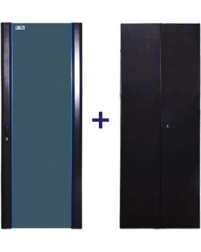 Комплект дверей 47U, 800 мм, черный, передняя - стекло, задняя - распашная металл TWT TWT-CBB-DR47-8x-S-G1 в Санкт-Петербурге Аксессуары для стоек и шкафов Pintop.ru