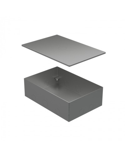 BOX/6-8 Металлическая коробка с крышкой для заливки в пол 249,6х167,6х75мм Экопласт (70161) в Санкт-Петербурге Распределительные коробки Pintop.ru