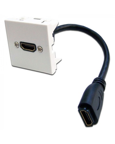 Вставка Mosaic 45x45 с адаптером HDMI с удлинителем, мама-мама, белая LANMASTER (LAN-SIP-23HDMI-WH) в Санкт-Петербурге Проходные адаптеры и розетки оптические Pintop.ru