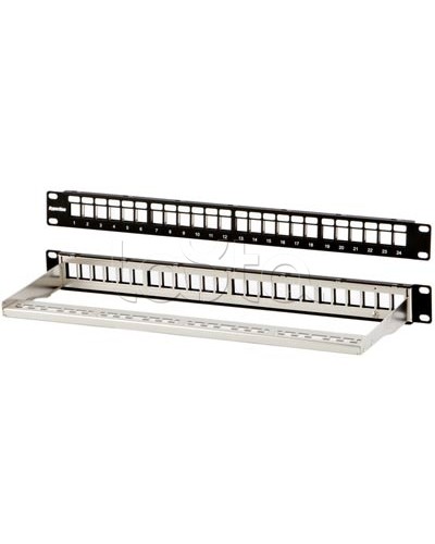 Модульная патч-панель 19, 24 порта, Flat Type, 1U, для экранированных модулей Hyperline PPBL3-19-24-SH-RM в Санкт-Петербурге Патч панель Pintop.ru