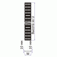 Лоток вертикальный кабельный для шкафов 18U, шириной 200 мм, черный TWT TWT-CB-CTR-18U-2