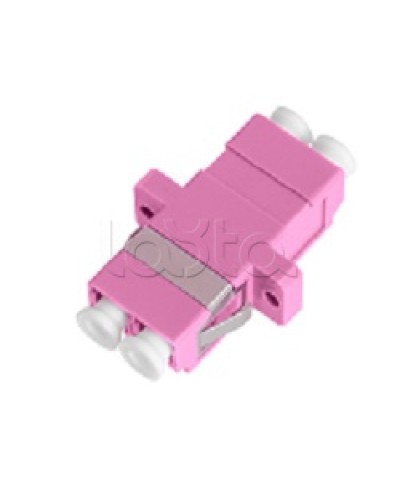 Адаптер NIKOMAX волоконно-оптический, соединительный, многомодовый, стандарта OM4, LC/UPC-LC/UPC, двойной, пластиковый, без шторки, с фланцами, маджента, уп-ка 2шт. NIKOMAX (NMF-OA2M4-FN-LCU-LCU-MG-2) в Санкт-Петербурге Проходные адаптеры и розетки оптические 