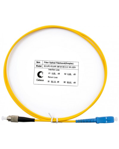Шнур оптический simplex SC-FC 9/125 SM 1 м LSZH в Санкт-Петербурге Патч-корды оптические Pintop.ru