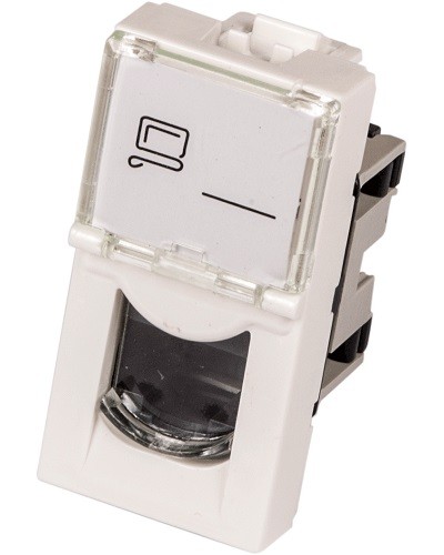 Вставка Mosaic 22.5x45, RJ-45 UTP, белая LANMASTER (LAN-SIP-22U5E-WH) в Санкт-Петербурге Коннекторы и разъемы Pintop.ru