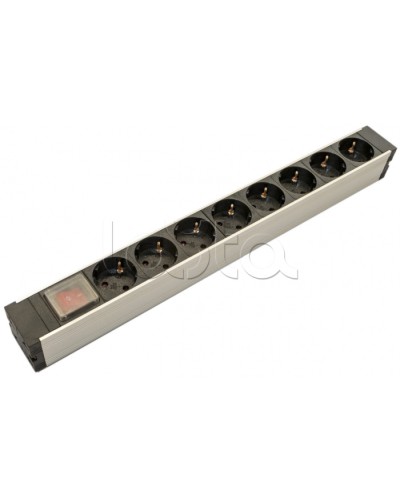 Блок розеток для 19 шкафов, горизонтальный Hyperline (SHZ19-8SH-S-IEC) в Санкт-Петербурге Блоки розеток Pintop.ru
