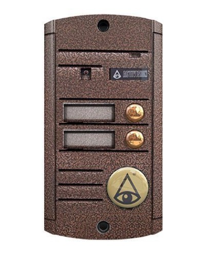 Видеопанель вызывная накладная цветная на 2 абонента Activision AVP-452 (PAL, медь) в Санкт-Петербурге Вызывные видеопанели малоабонентные Pintop.ru