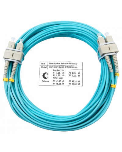 Шнур оптический duplex SC-SC 50/125 mm OM3 15м LSZH Cabeus FOP-50-SC-SC-15m в Санкт-Петербурге Патч-корды и пигтейлы Pintop.ru