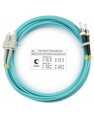 Шнур оптический duplex SC-ST 50/125 mm OM3 7м LSZH Cabeus FOP-50-SC-ST-7m в Санкт-Петербурге Патч-корды и пигтейлы Pintop.ru