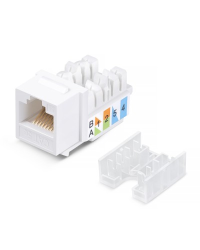 Вставка Keystone Jack RJ-45, категория 5e, заделка 110 тип, белая, со стяжкой Cabeus KJ-RJ45-Cat.5e-90-SW в Санкт-Петербурге Модули Keystone Pintop.ru
