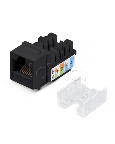 Вставка Keystone Jack RJ-45, категория 6, заделка тип 110, черная, со стяжкой Cabeus KJ-RJ45-Cat.6-90-SW-BK в Санкт-Петербурге Модули Keystone Pintop.ru