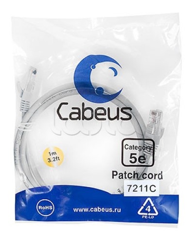 Шнур коммутационный RJ-45 кат.5е (3 м) Cabeus PC-UTP-RJ45-Cat.5e-3m-YL в Санкт-Петербурге Патчкорды (медные) Pintop.ru