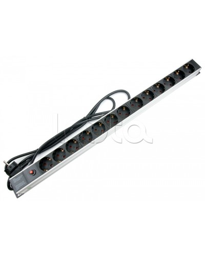 Блок евророзеток для 19 шкафов, 13 розеток, фильтр, 16 A Cabeus PDU-13P-F-2EU в Санкт-Петербурге Блоки розеток Pintop.ru