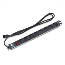 Блок на 8 розеток IEC 320 горизонтальный для 19' шкафов Cabeus (PDU-8P-2IEC)