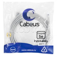 Патч-корд медный U/UTP кат.5е (5м) LSZH (черный) Cabeus (PC-UTP-RJ45-Cat.5e-5m-BK-LSZH)