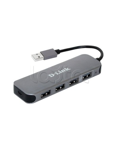 Концентратор с 4 портами USB 2.0 D-Link DUB-H4/E1A в Санкт-Петербурге Дополнительное оборудование для сетей Pintop.ru