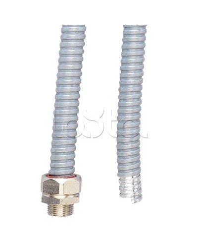 Металлорукав DN 35мм в гладкой ПВХ изоляции, Dвн 35,0 мм, Dнар 43,0, IP66, 25 м, цвет серый DKC 6070-38 в Санкт-Петербурге Крепежные изделия Pintop.ru