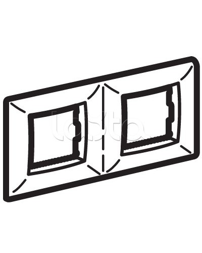 Рамка двухместная, белый RAL 9010, 4М, BRAVA DKC (75012W) в Санкт-Петербурге Аксессуары для кабель-канала Pintop.ru