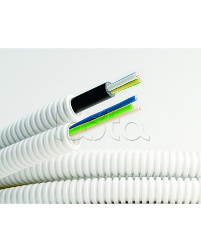 Электротруба ПВХ гибкая гофр. д.20мм, цвет серый, с кабелем ВВГнг(А)-LS 3х2,5мм² РЭК ГОСТ+, 100м DKC 9S920100 в Санкт-Петербурге Труба гофрированная Pintop.ru