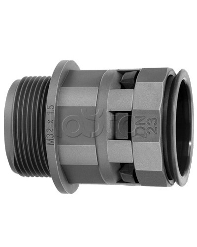 Муфта труба-коробка DN 48 мм, М63х1,5, полиамид, цвет черный DKC PAM48M63N в Санкт-Петербурге Повороты, муфты, тройники Pintop.ru